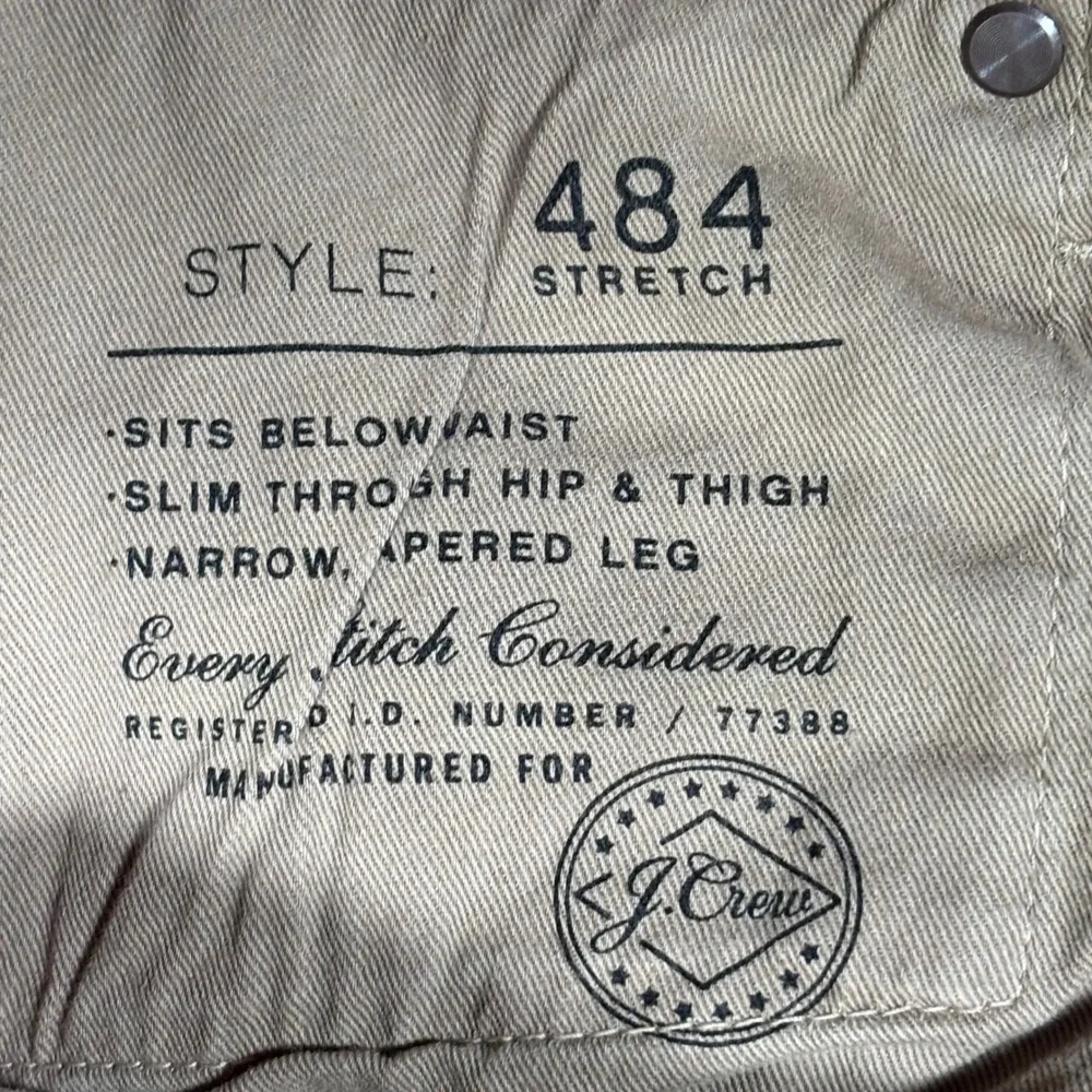 J. Crew 484 Slim Fit Chino Pants Mens 34x34 Khaki Tan Stretch AZ963 Re-Imagined